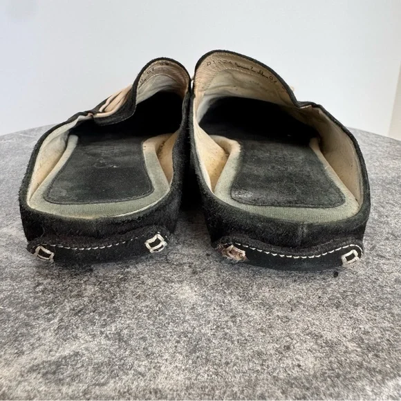 Vintage Leather Suede Black White Cole Haan Mules Flats 7 - Picture 4 of 14